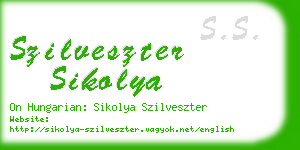 szilveszter sikolya business card